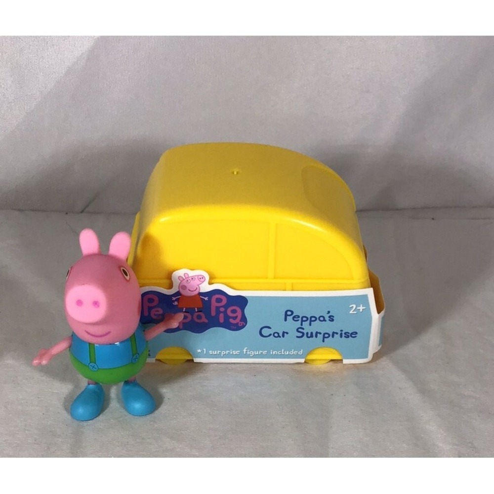 Peppa Pig Car Surprise Yellow Car Mystery Figure George Pig Toy Set Ages 2+
